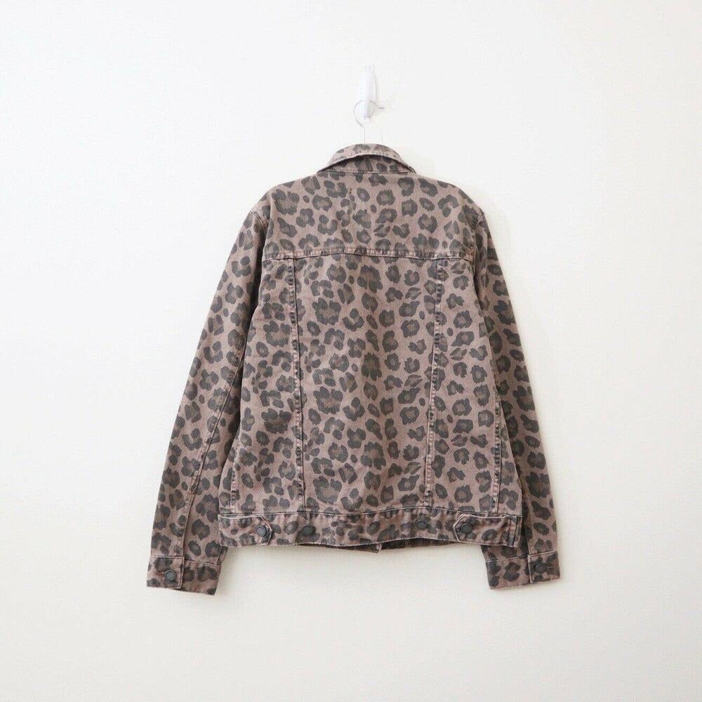 Blank NYC Size S Catwalk Denim Trucker Jacket Animal Print Distressed - Picture 8 of 12